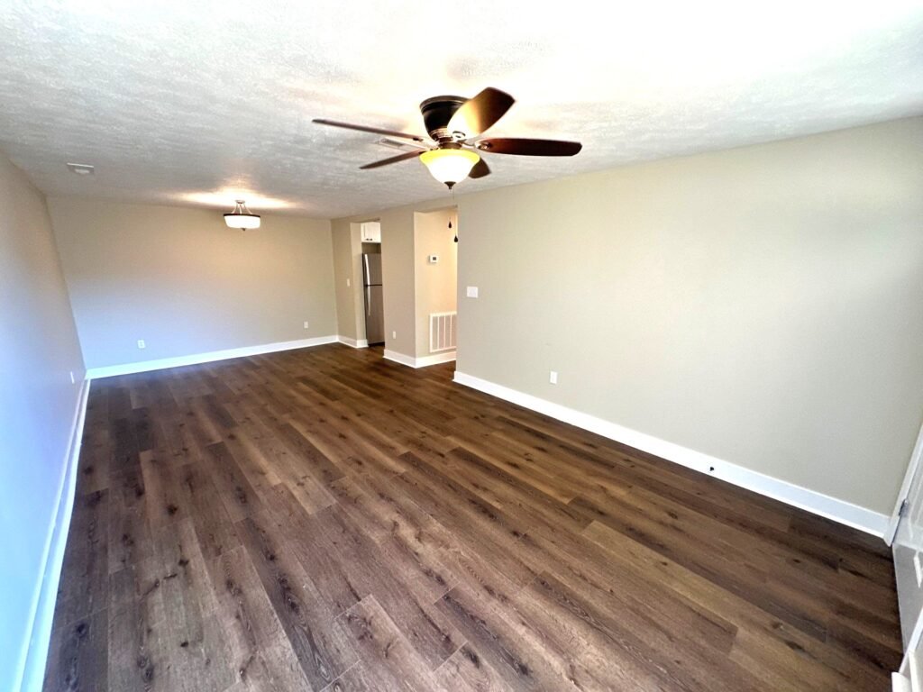 Spacious living room in a two-bedroom Patio Home at Country Club Hills, Steubenville