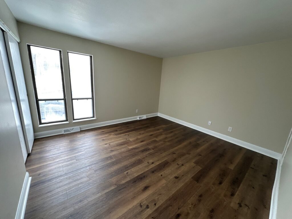 Bedroom 2 inside a Scioto Townhouse at Country Club Hills in Steubenville, first view